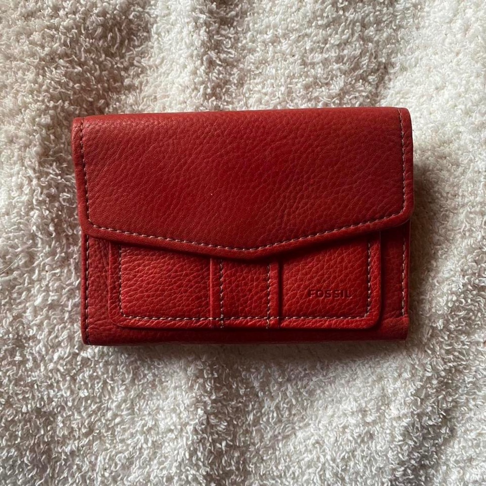 Red Fossil Wallet
